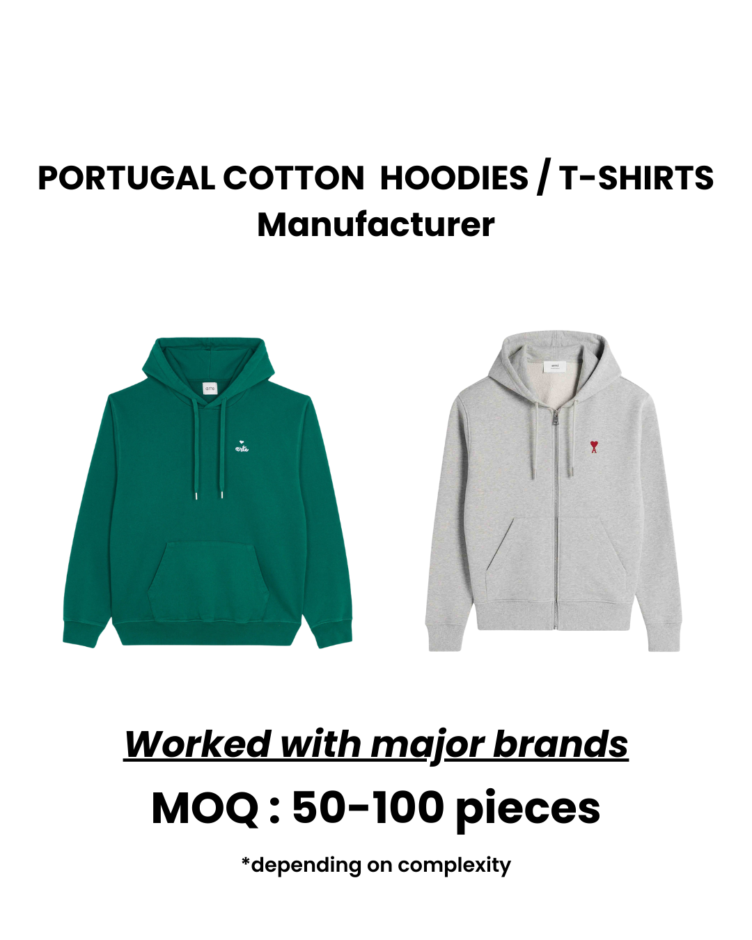Hoodie / T-Shirt Cotton Manufacturer Portugal